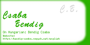 csaba bendig business card